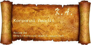 Korponai Amadil névjegykártya